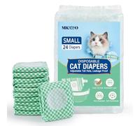 MICOOYO Lot de 24 Couches pour Chiens Femelles, Couches pour Chats Super Absorbantes avec Trous en Mousse Réglables, Pantalons de Couches Jetables pour Chiens Femelles en Chaleur (S,Vert)