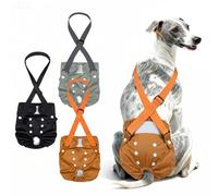 MICOOYO Lot de 3 couches lavables pour chiens femelles avec bretelles, culottes d'hygiène réglables pour animaux domestiques (taille XL, OBG)