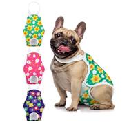 MICOOYO Lot de 3 couches réutilisables pour chien, chiot, chat - Couches hygiéniques avec bretelles pour incontinence, chaleur post-chirurgie (fleur, taille XL)