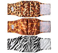 MICOOYO Lot de 3 Couches réutilisables pour Chien mâle | Bandes ventrales lavables pour Chiens | Couches Super absorbantes pour Chien de Taille Moyenne (Afrique Sauvage, Taille XS)