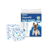 MICOOYO Lot de 50 Couches jetables pour Chien mâle, Chiot, Super absorbantes, avec indicateur d'humidité (50, XS)