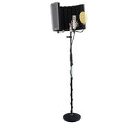 Micophone a Condensateur Studio Enregistrement Kit Support Anti-Pop Cable Argent
