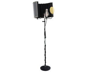 Micophone a Condensateur Studio Enregistrement Kit Support Anti-Pop Cable Argent