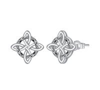 Micory Femme Boucles d'oreilles Nœud Celtique Argent Sterling 925 Celtic for Women Witch Knot Boucles d'oreilles Protection Jewellery Gift for Femmes Filles