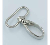 micoshop Lot de 10 clips pivotants, boucles à crochet de 3,8 cm, gâchette en métal pour sangles en cuir, rubans de lanière (nickel)