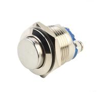 Micpointik 16 mm Bouton poussoir en métal autotenant étanche IP66 interrupteur marche/arrêt nickel laiton pour résistance aux chocs pour commande industrielle relais contacteur 3 A 3-220 V borne à vis