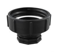 Micpointik Adaptateur de conteneur IBC S100x8 vers 1/2 3/4 1 1,5", raccord en polypropylène à filetage grossier pour réservoir d'eau, tonneau de pluie, conteneur IBC, robinet de sortie, noir (3/4")