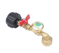 Micpointik Adaptateur de propane avec jauge de pression et valve de sécurité, robinet de recharge en laiton massif pour bouteilles de gaz de camping, compatible avec les réservoirs de 20 livres et