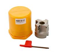 Micpointik BAP 400R-50-22-4F Fraise planifiée avec 4 lames pour plaques réversibles APMT1604, tête de fraisage Ø 50 mm pour fraiseuses CNC avec clé T15