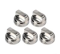 Micpointik Bouton d'interrupteur de cuisinière AEZ73453509 en PBT pour four et plaque de cuisson, résistant à la chaleur avec montage sans outil, argent 5,3 x 5,9 cm pièce de rechange (5 pièces)