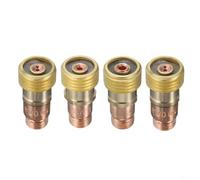 Micpointik Corps de manchon de serrage en laiton pour lentille à gaz Stubby avec maille, compatible avec les brûleurs TIG WP-17/18/26, ajustement précis pour les travaux de soudage, or, 14 x 28,1 mm