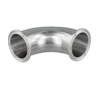 Micpointik Coude sanitaire à 90 degrés en acier inoxydable 304 avec triple pince pour l'industrie alimentaire et pharmaceutique, montage rapide, raccord de tuyau hygiénique (51 mm)
