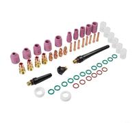 Micpointik Ensemble d'accessoires de 49 pièces pour brûleur de soudage TIG avec lentille à gaz stubby #10 et tasses en verre céramique, compatible avec les machines à souder WP-17/18/26, y compris des