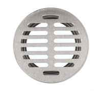 Micpointik Entrée de sol en acier inoxydable type enfichable ronde pour toit, balcon, jardin, tuyau en PVC, grille de drainage, 50-200 mm, argent (tube de 90 mm)