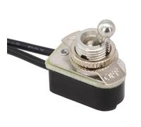 Micpointik Interrupteur à bascule 250 V 6 A SPST avec câble 15 cm Boîtier en métal Bakélite Culot filaire Interrupteur marche/arrêt pour appareils électroniques applications industrielles Or Argent 1