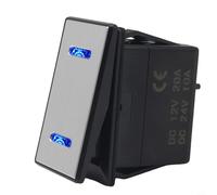 Micpointik Interrupteur à bascule en aluminium avec double affichage LED 12 V 24 V 20 A étanche DPDT pour protection pour voiture, bateau, camion pour camping-car, yacht, pour ATV, UTV, remorque