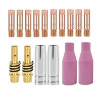 Micpointik Kit d'accessoires de soudage pour brûleur MB15 15AK MIG MAG, 10 buses de contact 0,9 mm, 2 buses en céramique, 2 buses de gaz, 2 porte-buses, résistant à la chaleur, durable, changement