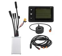 Micpointik Kit de contrôleur de vélo électrique sans balais 24 V/36 V/48 V 250 W/350 W Écran LCD rétroéclairé Poignée d'accélérateur pour guidon de 22,2 mm étanche Kit complet conduite sous la pluie