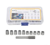 Micpointik Kit de réparation de filetage M10x1.0 en acier inoxydable avec tarauds haute performance pour l'entretien du moteur et du générateur Outil de réparation de trous 11 pièces