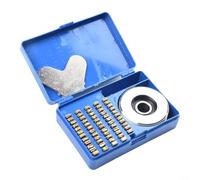 Micpointik Kit de roue de gaufrage pour machine à sceller continue FR-900 & FR-770, 104 pièces alphabet chiffres en cuivre, roue en fer de 50 mm avec sac de transport