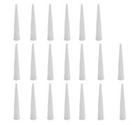 Micpointik Lot de 20 embouts de cartouche en silicone en plastique avec filetage standard, bouchons de buse refermables pour mastic et mastic de joints, pointes de rechange blanches pour l'artisanat