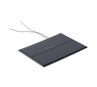 Micpointik Lot de 5 cellules solaires polycristallines 5,5 V 200 mA avec câble de 15 cm, résine époxy photovoltaïque 110 x 80 mm pour projets de bricolage, éclairage et petits systèmes d'alimentation