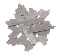 Micpointik Lot de 7 jauges de soudure en acier inoxydable pour test du métal, mesure précise des soudures de gorge de 2 à 25,4 mm avec échelle claire pour les professionnels de l'industrie et de la