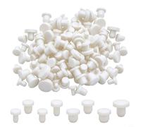Micpointik Lot de 80 bouchons en silicone en forme de T - 8 tailles - 4 à 9,5 mm - Noir - Joint pour bouteilles, tuyaux, bricolage, atelier, étanches à la poussière - Bouchons en caoutchouc (blanc)