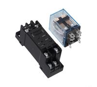 Micpointik LY2N-J Relais de puissance 220VAC 240VAC avec socle, 8 broches DPDT 10A, boîtier ABS robuste avec contacts argentés pour contrôles industriels, relais intermédiaire électromagnétique