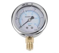 Micpointik Manomètre rempli de liquide - 60 mm - M14 x 1,5 - 0-2,5 MPa - Double jauge de pression d'eau hydraulique - Pour échelle MPa/PSI - Résistant aux vibrations - Pour l'industrie pétrole et gaz