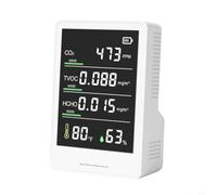 Micpointik Moniteur de qualité de l'air avec mesureur, détecteur de formaldéhyde, affichage de température et d'humidité pour le bureau et la maison, surveillance précise en temps réel des PM2.5 et