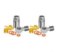 Micpointik Olive Head Kit de connexion de câble de frein à disque hydraulique de vélo pour HOPE 5 mm, joints en acier inoxydable et cuivre, argent et or, 2 ensembles