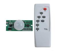 Micpointik PIR Solar Street Lamp Controller Circuit Board avec télécommande pour batteries 3,2 V/3,7 V, capteur de corps humain pour réparation d'éclairage extérieur, blanc/vert, 63,8 x 26,8 mm