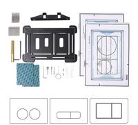 Micpointik Plaque de commande cachée à carreler pour plaque de commande Geberit Delta, installation affleurante, plaque d'actionnement avec fixation magnétique, noire