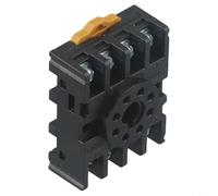 Micpointik Socket de relais temporel pour PF083A série 8 broches, tôle de cuivre galvanisé pour DH48S/MK2P, montage sur rail de toit avec pince en U, connecteur stable, base en plastique noir