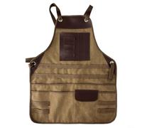 Micpointik Tablier en toile épaisse pour soudeur résistant à la chaleur avec sangle croisée et réglable pour homme et femme, vêtements de protection de travail robustes