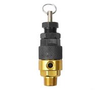 Micpointik Vanne de décharge de pression pour compresseur d'air, valve de sécurité en laiton avec raccord fileté, noir et jaune pour l'industrie et réservoir de pression, 1/2" pour soupape de