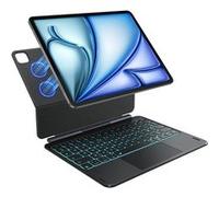 MICREAR Clavier AZERTY sans fil Bluetooth pour iPad Pro 11" (2018-2022) et iPad Air 10.9"/11" (4e/5e/M2/M3) - Noir avec pavé tactile Noir