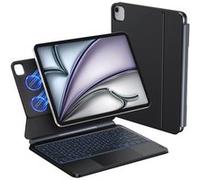 MICREAR-Étui Clavier Pour iPad Pro 11"（2024）M4 - Rétroéclairage 7 Couleurs -AZERTY -support magnétique facile à régler