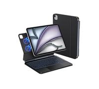 MICREAR-Étui Clavier Pour iPad Pro 11"（2024）M4 - Rétroéclairage 7 Couleurs -AZERTY -support magnétique facile à régler