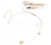 Micro à condensateur avec micro omnidirectionnel, XLR 4 broches pour systèmes sans fil, casque en TPU beige pour prise de parole en public et émissions en direct