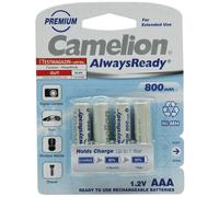 Micro-Akku CAMELION ''AlwaysReady'', NiMH, 800 mAh, Typ AAA, 4er-Blister