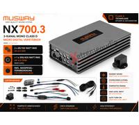 Micro amplificateur Musway NX700.3 3 canaux mono avec télécommande...