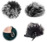 Micro Anti Vent Bonnet,2PCs Parebrise Manchon De en Fourrure,Microphone Furry Windscreen,Bonnette de Microphone pour Enregistreurs Portables Toutes Les Cravates Compactes de Avec Cravate De Microphon
