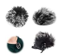 Micro Anti Vent Bonnet,2PCs Parebrise Manchon De en Fourrure,Microphone Furry Windscreen,Bonnette de Microphone pour Enregistreurs Portables Toutes Les Cravates Compactes de Avec Cravate De Microphon