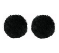 Micro Anti Vent Bonnet Microphone 2 Pièces 0,5cm Noir Furry Windscreen Manchon en Fourrure Pare-Brise Manchon Mic Covers Vent Housse pour Toutes Les Cravates Compactes avec Cravate