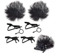 Micro Anti Vent Bonnet Microphone 2 Pièces 0,5cm Noir Furry Windscreen Manchon en Fourrure Pare-Brise Manchon Mic Covers Vent Housse pour Toutes microphones Lavalier