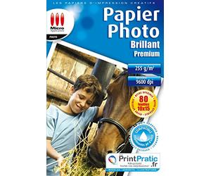 Micro application 5376 Premium Papier Photo Brillant 10 x 15 255 g/m² 80 feuilles