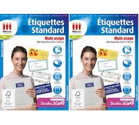 Micro Application Étiquettes Autocollantes Standard - 600 Étiquettes 6,05 x 2,96 cm, Imprimables, Personnalisables, Bords Arrondis, Impressions - 2880 dpi (Lot de 2)