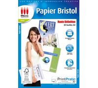 Micro Application Papier Bristol Recto Verso - Enduit arrière/avant - A4 (210 x 297 mm) - 200 g/m² - 30 feuille(s) papier uni